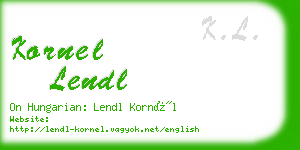 kornel lendl business card